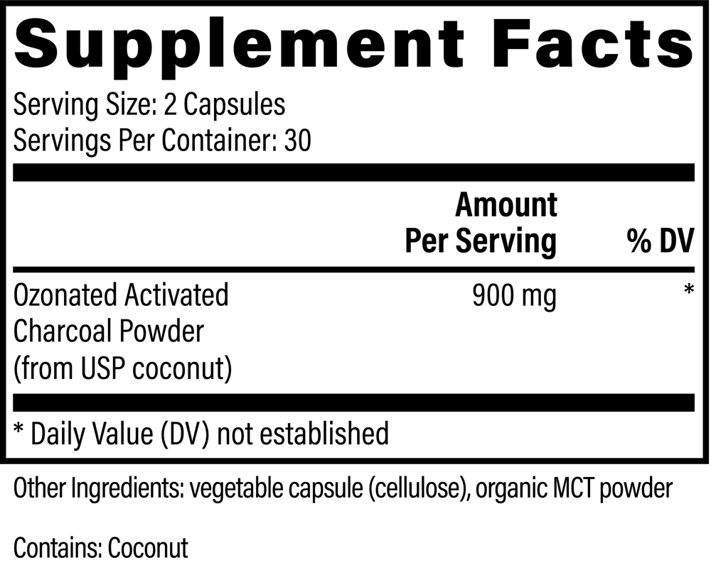 Ozonated Activated Charcoal - Helps Relieve Occasional Gas & Discomfort