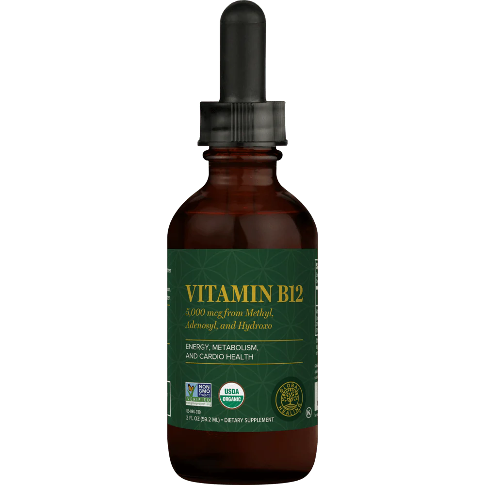 Organic Vitamin B12 Liquid - For Energy, Mood & Heart Health (5,000 mcg)