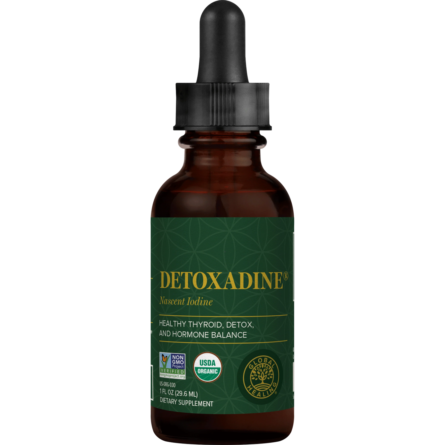 Detoxadine® - Organic Nascent Iodine Liquid Supplement Drops for Thyroid Support, Detox Cleanse, Metabolism Health and Better Sleep
