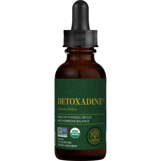 Detoxadine® - Organic Nascent Iodine Liquid Supplement Drops for Thyroid Support, Detox Cleanse, Metabolism Health and Better Sleep