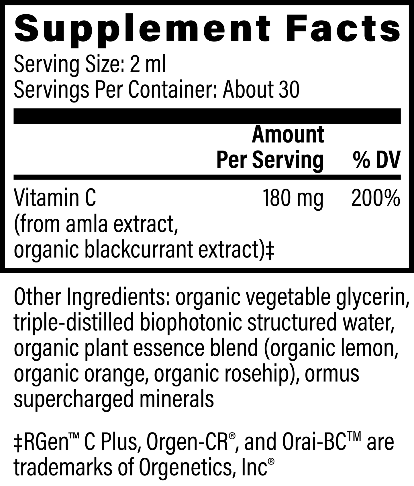 Organic Liquid Vitamin C - Plant-Based Antioxidant Supplement (500 mg)