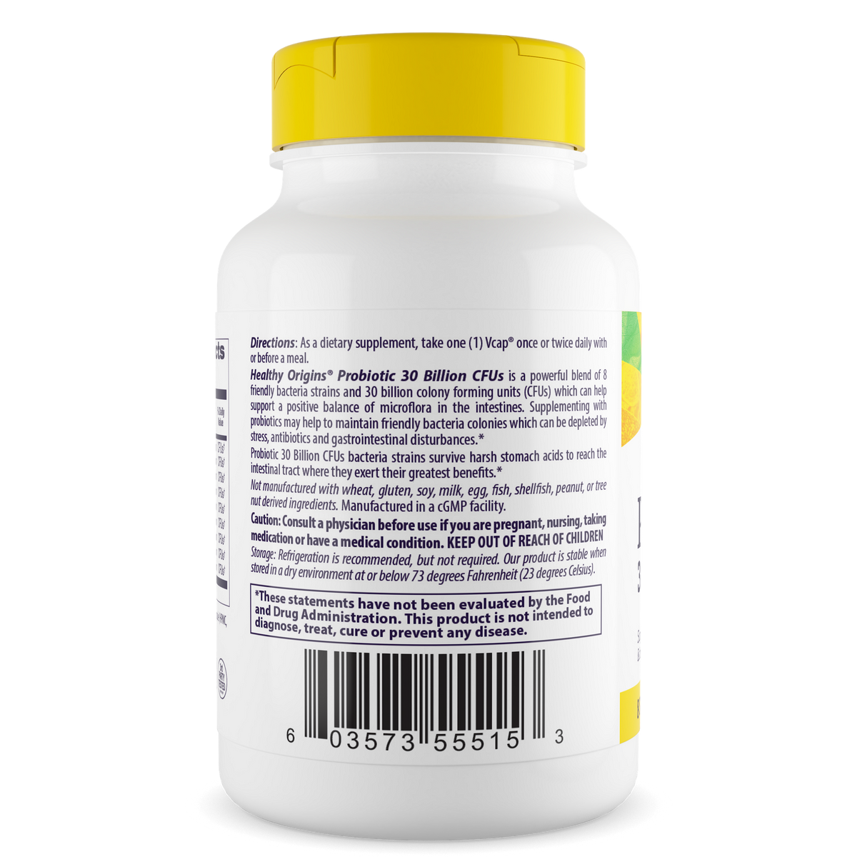 Probiotic 30 Billion CFUs - 8 strains - 60 capsules