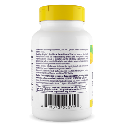 Probiotic 30 Billion CFUs - 8 strains - 60 capsules